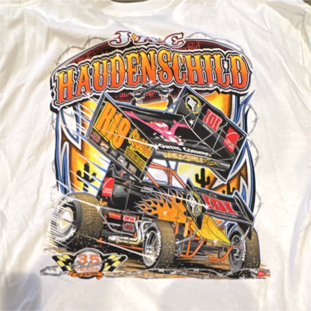 Gildan Jac  Haudenschild Wild Child Sprint Car Racing Shirt 2XL White 2008